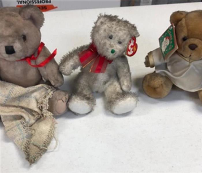 Smoke and Soot Damages stuffed Animals